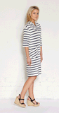 BALMORAL DRESS- CREAM/INDIGO - Sha-de
- 2