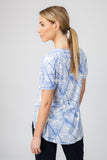 DROP HEM TOP  - BLUE PALM PRINT - Sha-de
 - 3