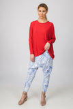 DROP CROTCH PANT  - BLUE PALM PRINT - Sha-de
 - 1