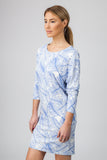 DOLMAN DRESS  - BLUE PALM PRINT - Sha-de
 - 2