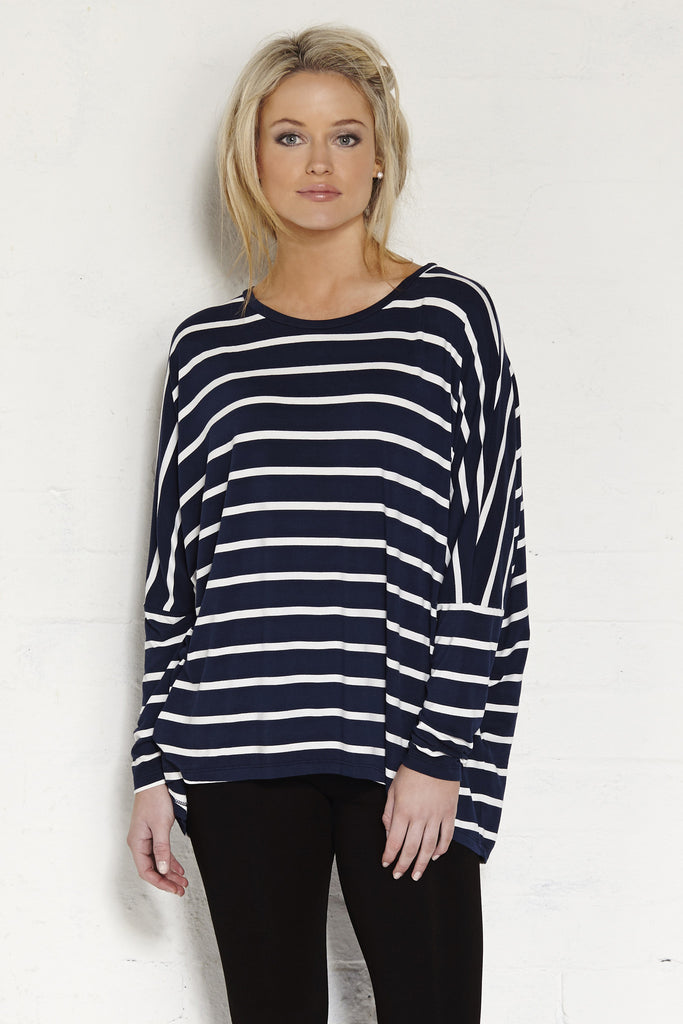 DOLMAN TOP - INDIGO/CREAM - Sha-de
 - 1